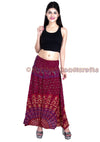 SARJANA Women Skirt Rayon Mandala Printed Stretch Waist Casual Summer Skirt