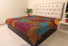 SARJANA Drap de lit plat en coton Queen Size, couvre-lit Double imprimé éléphant Floral Mandala, literie pour dortoir