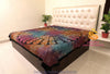 SARJANA Queen Size Cotton Flat Bed Sheet Psychedelic Tie Dyed Double Bedspread Bedding Dorm Throw