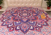 SARJANA Drap de lit plat en coton Queen Size imprimé floral, couvre-lit double, literie pour dortoir