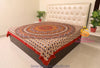 SARJANA Queen Size Cotton Flat Bed Sheet Floral Printed Red Double Bedspread Bedding Dorm Throw
