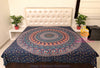 SARJANA Queen Size Cotton Flat Bed Sheet Floral Mandala Double Bedspread Bedding Dorm Throw