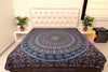 SARJANA Queen Size Cotton Flat Bed Sheet Floral Mandala Circle Printed Double Bedspread Bedding Dorm Throw