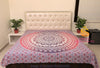 SARJANA Drap de lit plat en coton Queen Size Mandala floral Couvre-lit double Literie Jeté de dortoir