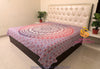 SARJANA Drap de lit plat en coton Queen Size Mandala floral Couvre-lit double Literie Jeté de dortoir