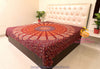 SARJANA Drap de lit plat en coton Queen Size Mandala psychédélique Couvre-lit double Literie Jeté de dortoir
