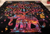 SARJANA Queen Size Cotton Flat Bed Sheet Tree Elephant Tie Dyed Double Bedspread Bedding Dorm Throw