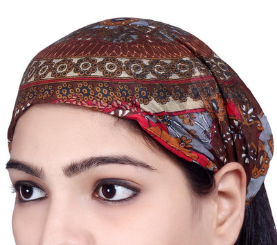 SARJANA Lot 10 Pieces Women Men Silk Printed Wide Headbands Unisex Head Wrap Bandana