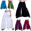 SARJANA Womens Cotton Solid Palazzo Pants Yoga Trouser Harem Baggy Wide Leg Pants